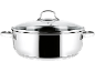 Casserole en acier inoxydable avec couvercle en verre et poignées