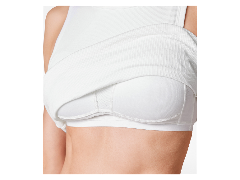 Soutien-gorge de sport blanc côtelé.