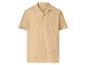 Chemise beige à manches courtes pour homme avec col