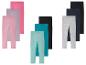Un ensemble de huit leggings de différentes couleurs, dont le rose, le gris, le noir, le bleu marine et le turquoise.
