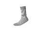 Chaussette rayée grise et blanche.