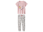 Pyjama Peanuts pour fille, avec t-shirt rose et pantalon gris.