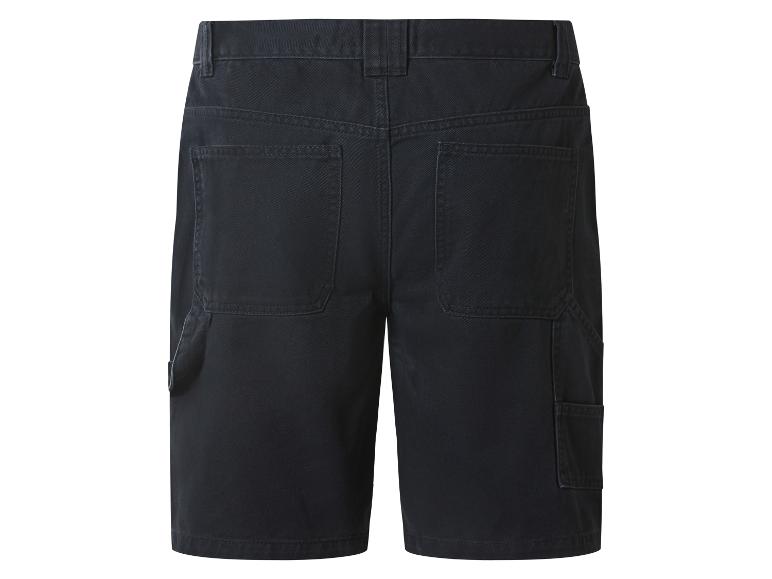 Short de travail noir avec poches et détails de couture, vue arrière.