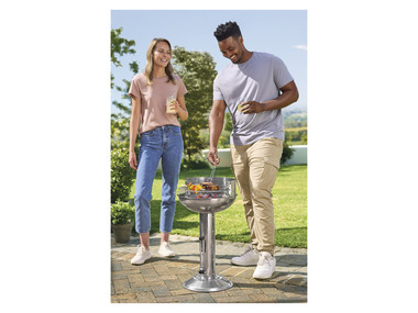 GRILLMEISTER Barbecue à colonne au charbon de bois