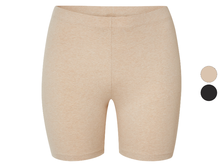 Short de cyclisme beige en mélange de coton. Également disponible en noir et beige clair.