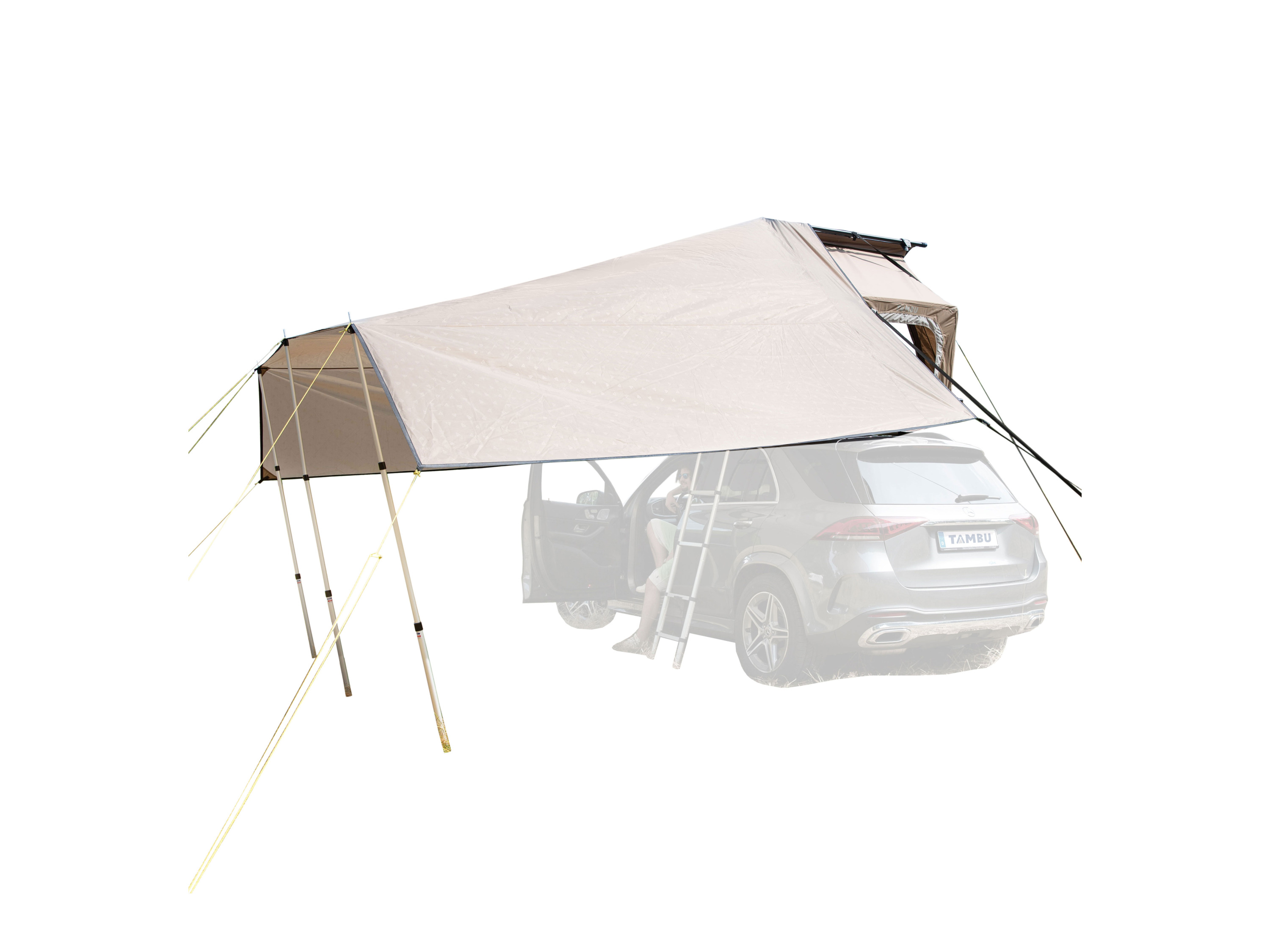 TAMBU Voile d'ombrage pour tente de toit Yano Pare-soleil pour tente de toit auto Yano Auvent pour tente de toit Yano
