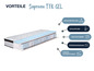 Une coupe transversale d'un matelas Supreme TFK GEL avec des détails sur ses caractéristiques.