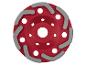 Disque abrasif rouge avec segments gris.