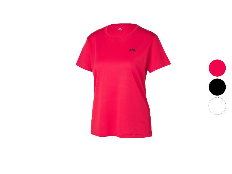 T-shirt de sport rouge à manches courtes et col rond pour femme