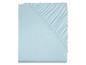 Drap-housse bleu clair en jersey.