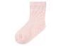Une chaussette rose en coton.
