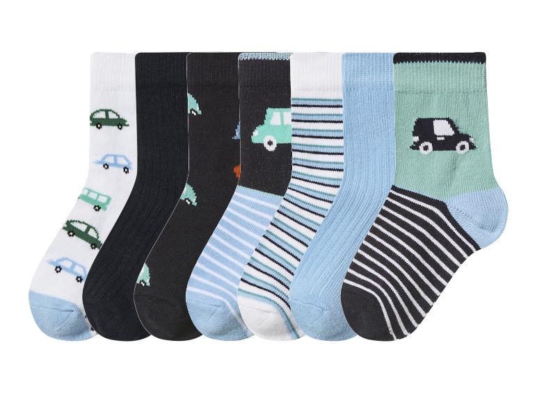 Lot de 6 paires de chaussettes enfant avec motifs voitures et rayures