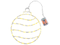 Décoration lumineuse en forme de boule de Noël avec lumières LED et boîtier à piles.