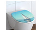 Un abattant de WC avec une image d'un voilier en mer.