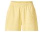 Shorts femme jaune clair avec taille élastique et tissu froissé