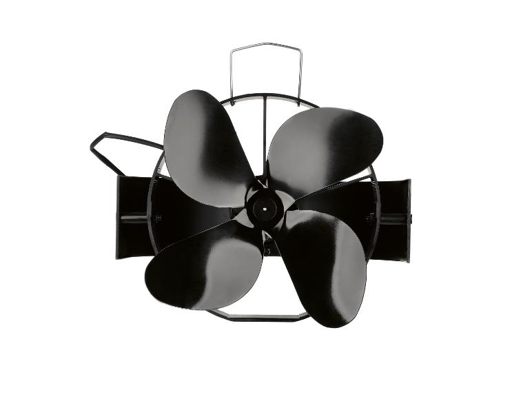 Ventilateur de poêle noir à quatre pales