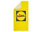 Serviette jaune avec le logo Lidl.