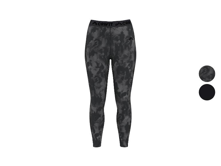 Legging de sport femme à motif camouflage gris et noir avec ceinture à logo.