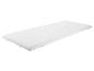 Matelas blanc en mousse, idéal pour lit simple.