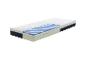 Matelas avec coupe transversale montrant des couches de gel et de mousse avec zones de confort