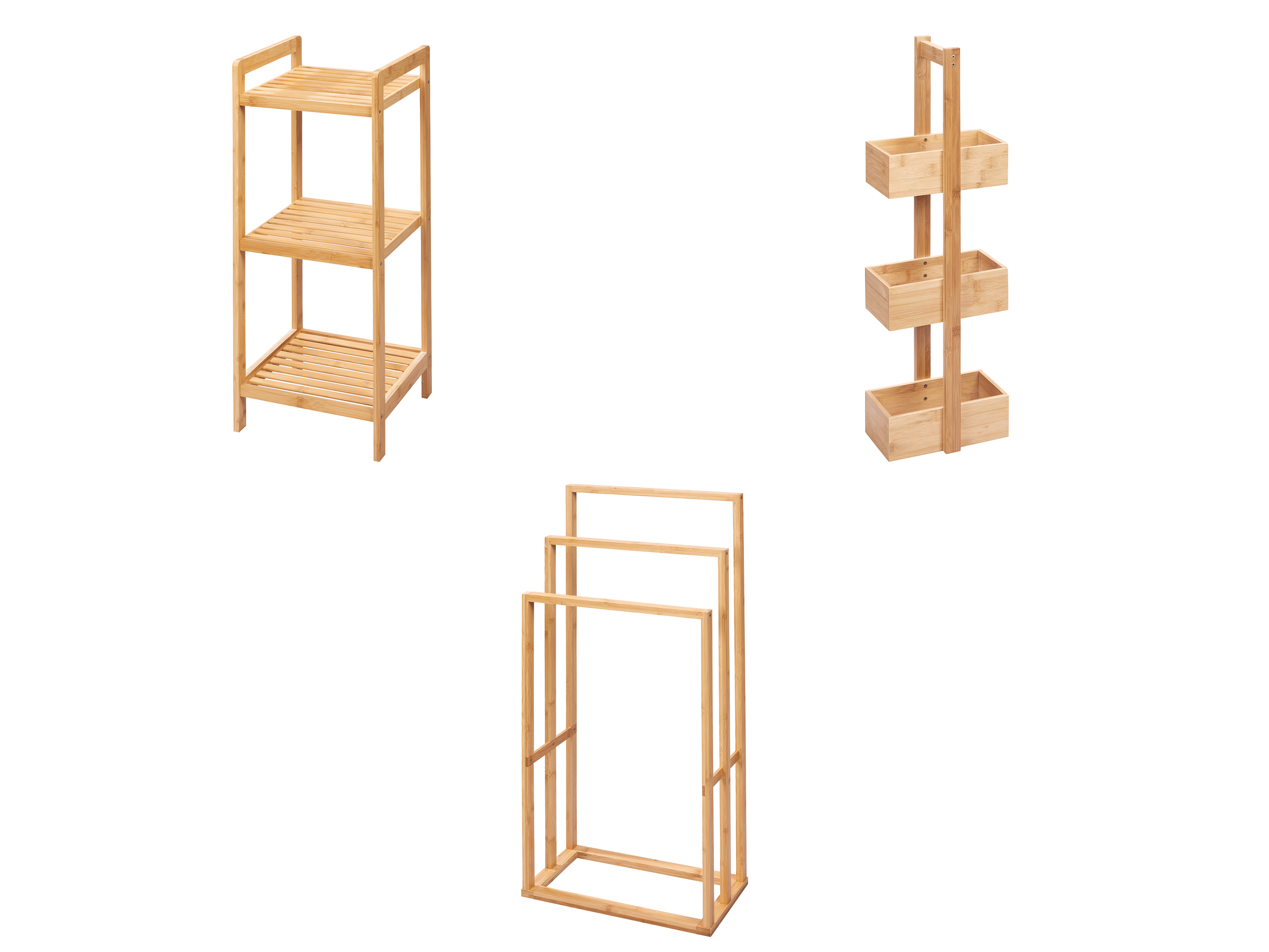 LIVARNO home Rangements en bambou pour salle de bains
