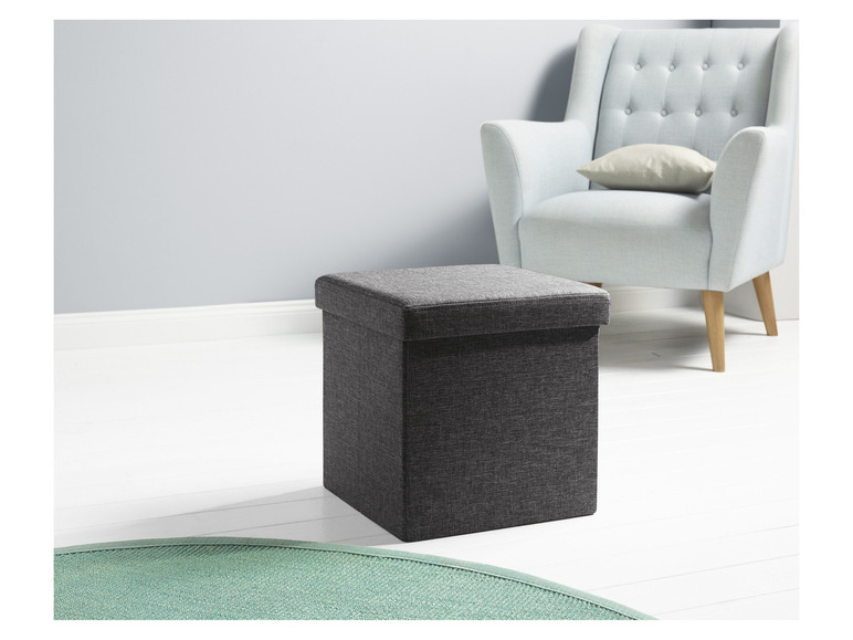 Aller en mode plein écran : LIVARNO home Pouf-coffre de rangement, 46 L - Image 4