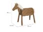 Cheval jouet en bois avec crinière en corde, dimensions 96x48x110 cm.
