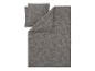 Parure de lit grise avec motif de feuilles gris foncé