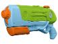 Pistolet à eau vert vif et bleu avec des accents orange et le texte «SPLASH».