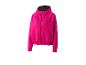 Veste à capuche rose zippée.
