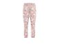 Pantalon beige à imprimé floral rose