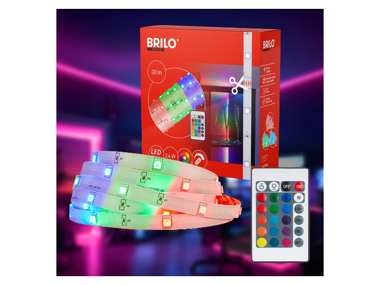 Bande LED Brilo avec télécommande et emballage.