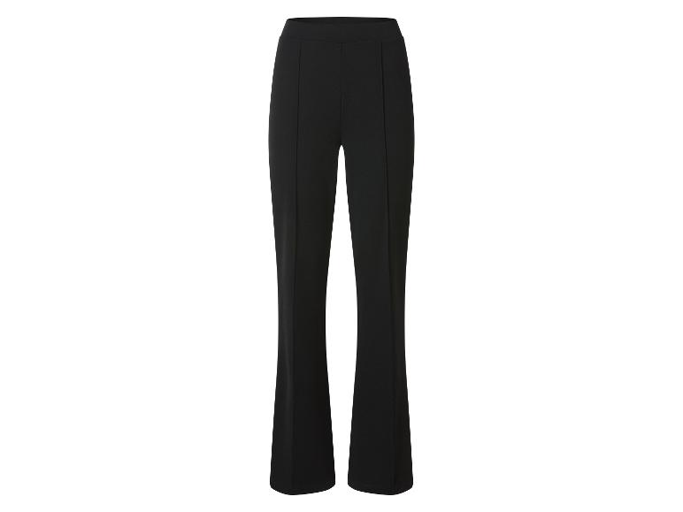 Pantalon noir évasé avec plis marqués