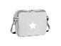 Sac à langer gris avec une étoile blanche sur le devant.