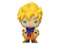 Une figurine Funko Pop de Goku de Dragon Ball Z dans sa forme Super Saiyan.