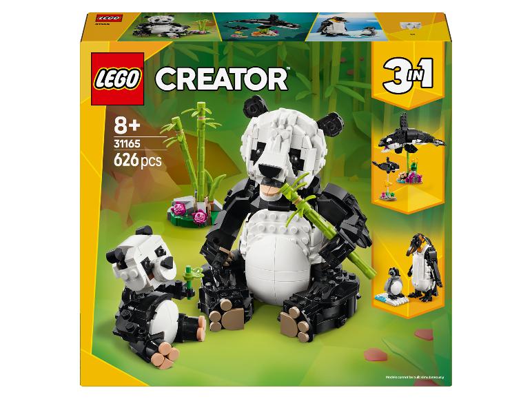 Ensemble de jeu LEGO Creator 3-en-1 Panda de 626 pièces, reconstructible en orque ou en pingouins.