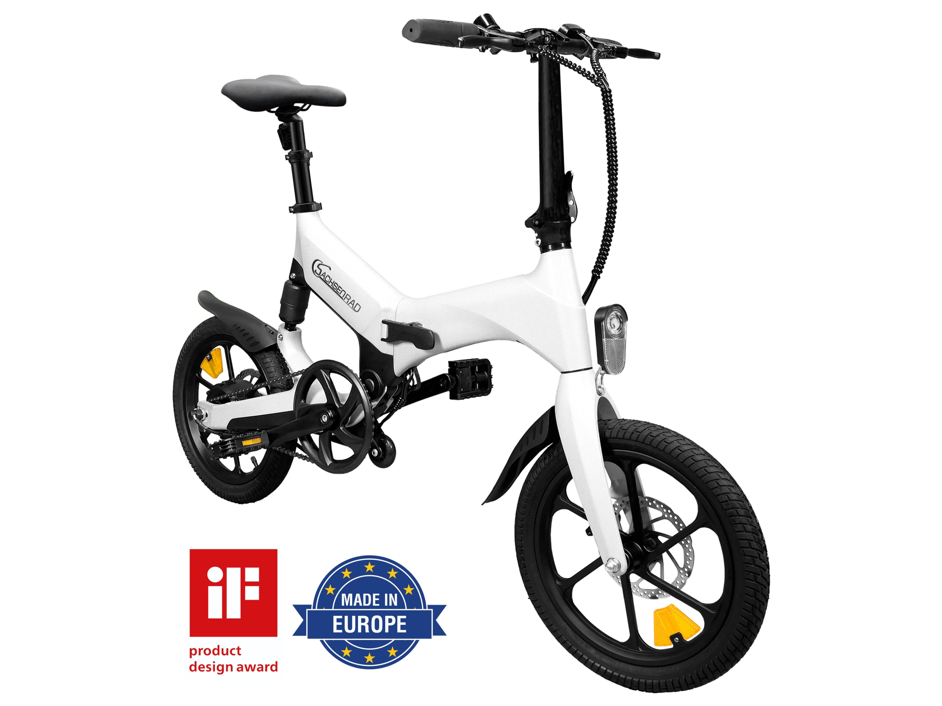 SachsenRad Vélo électrique pliable E-Folding Race Bike F12, 16 pouces