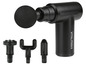 Un pistolet de massage Vitalmaxx noir avec quatre embouts différents.