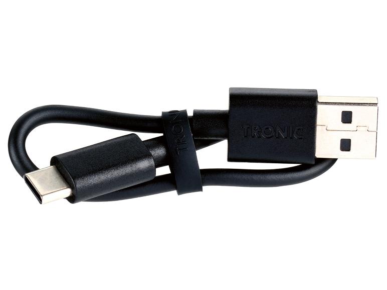 Câble USB-C vers USB-A noir de la marque TRONIC.