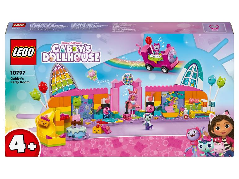 Set LEGO Gabby's Dollhouse, Le Miaousic-hall de Gabby, avec figurines et accessoires.
