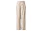 Pantalon large beige avec taille élastique.