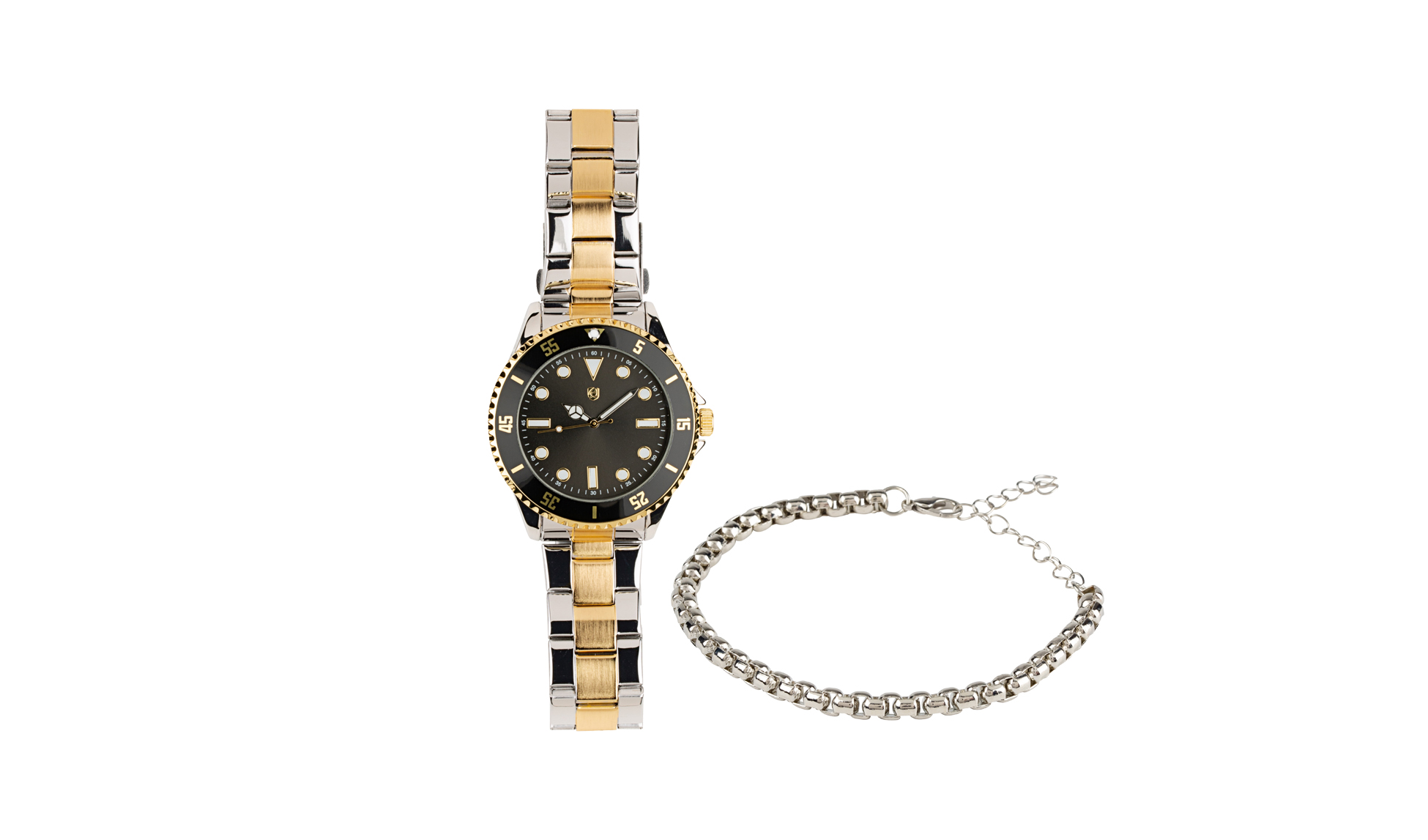 AURIOL® Parure montre et bracelet homme (argent/or, bracelet en argent)
