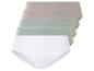 Un ensemble de trois culottes pour femmes en blanc, vert clair et rose.