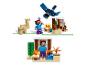 Ensemble LEGO Minecraft avec une maison, un lama et une figurine volante.