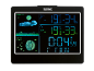 Station météo digitale avec écran couleur affichant l'heure, la température et les phases de la lune.