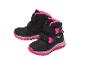 Paire de bottes d'hiver noires et roses pour enfants avec fermetures auto-agrippantes