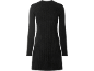 Robe en maille côtelée noire pour femme avec manches longues