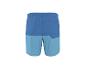 Short de bain bicolore bleu avec taille élastique et poche arrière.