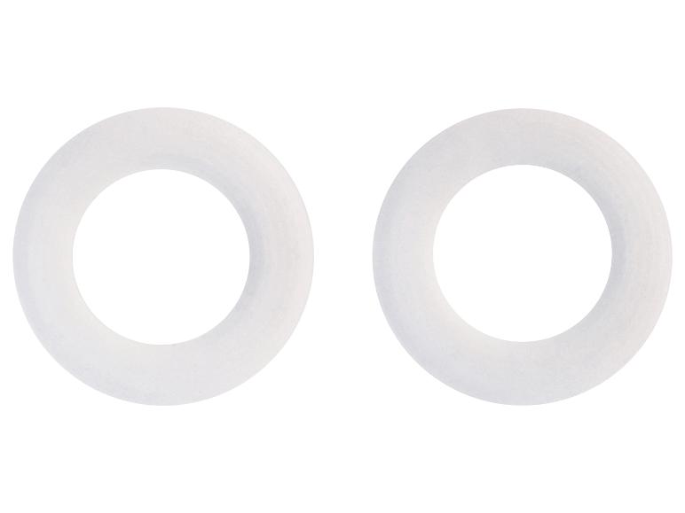 Deux joints toriques blancs et ronds.