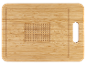 Planche à découper en bambou avec surface texturée.